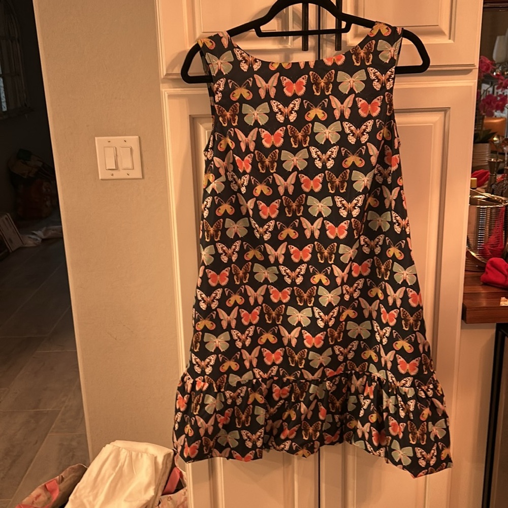 Mauve Butterfly Print Midi Dress - Multicolor